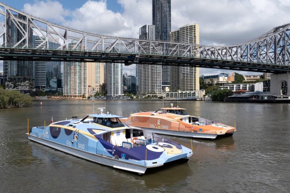 The Bluey and Bingo CityDogs are Brisbane River ferries welcoming visitors to Bluey’s World Brisbane.