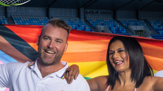 Tennis players Nikki Cauchi and Adam Watson can’t wait for the Glam Slam LGBTQ tournament at the Australian Open. 