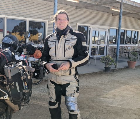 Anesthetist Jonathon Riley rode from Sydney to Kalgoorlie to attend the Diggers and Dealers conference.