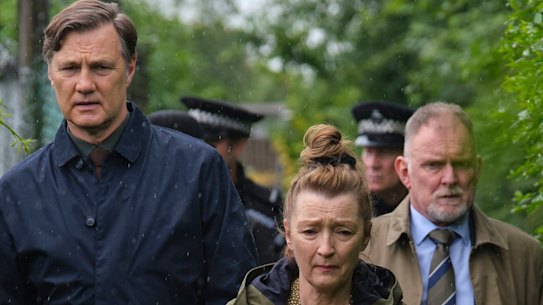David Morrissey, Leslie Manville and Robert Glenister in the gripping British thriller Sherwood.