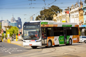 Victoria’s first locally built, fully electric bus (pictured) hit the road in 2020 as part of a trial. 