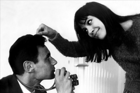 French New Wave duo Anna Karina and Jean-Luc Godard.