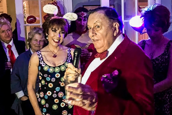 “Of course Kathy, 60 is the new …60.” Barry Humphries speaks at Lette’s birthday party. 