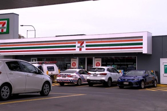 The 7-Eleven petrol station where the children were found.