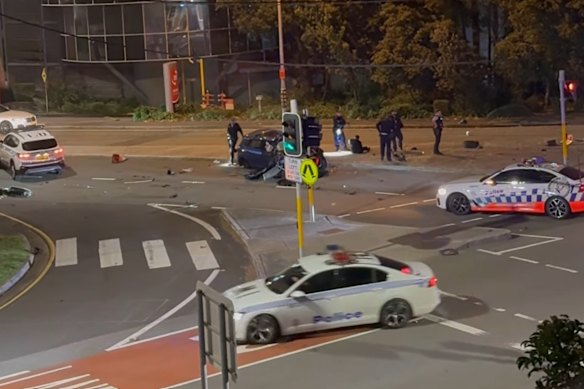 Six teenagers, including a 14-year-old boy who allegedly drove the car, have been arrested.