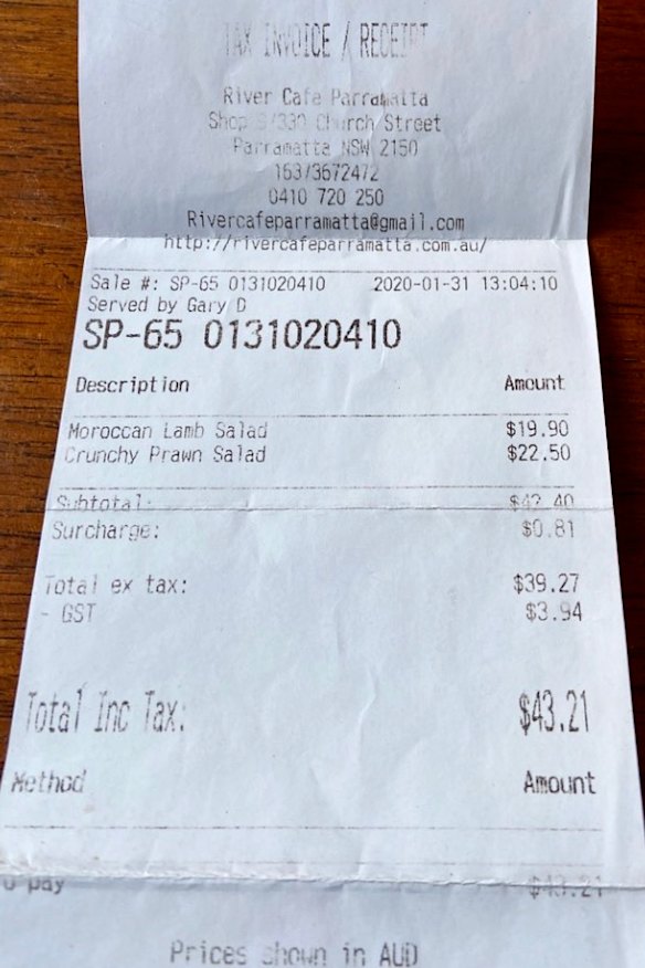 The lunch bill.