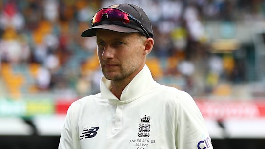 Joe Root and Ben Stokes leave the field after the Gabba loss.