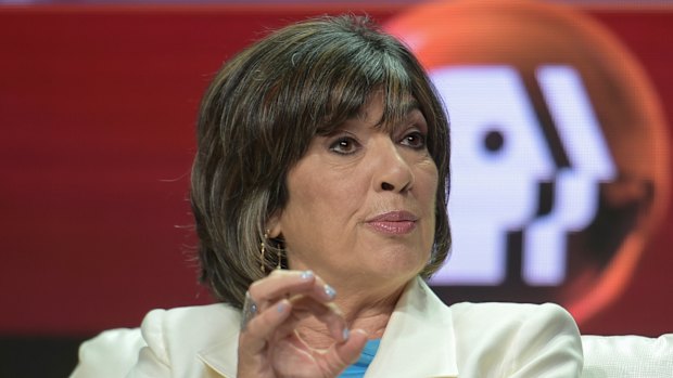 Christiane Amanpour on the set of her program Christiane & Co. 