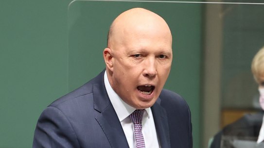 Peter Dutton pictured at Parliament on Tuesday.