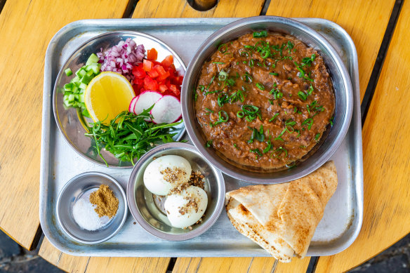 Ful medames (right) at Cairo Takeaway.