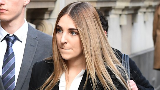 Erin Bayliss-Clarke arrives at the Supreme Court on Monday.