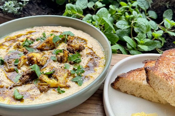 Roasted cauliflower soup at Simon Says, Darlinghurst.