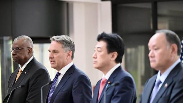 US Defence Secretary Lloyd Austin, Defence Minister Richard Marles, Japanese Defence Minister Minoru Kihara and Philippines Secretary for National Defence Gilberto Teodoro Jr vowed to boost defence co-operation. 