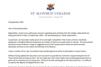 Ross Jones, the rector at St Aloysius' College, intervened to prevent a "criminal" scavenger hunt. 