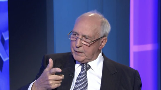 Former prime minister Paul Keating  delivers his address to the National Press Club on Wednesday.