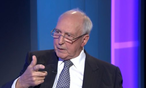 Former prime minister Paul Keating  delivers his address to the National Press Club on Wednesday.