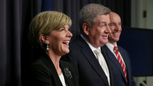 Julie Bishop and Victorian Senator Mitch Fifield, October 2015.