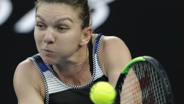 Simona Halep fought back after losing the first set but was unable to overcome a powerful Williams.