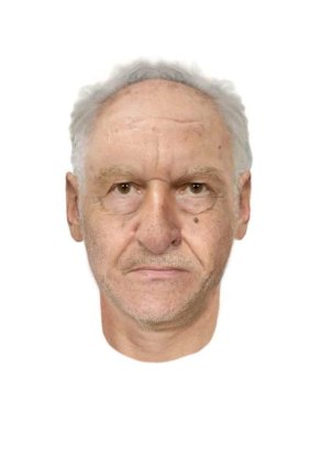A computer-generated image of the unidentified man hit by train in Brunswick five weeks ago.  Source: Victoria Police