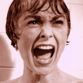 Janet Leigh in the famous shower scene in Psycho.