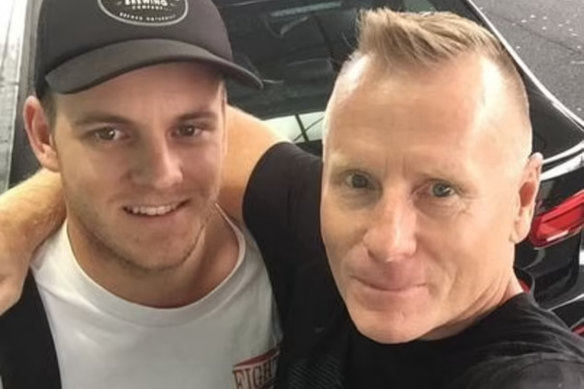 Adam Bray (right) with his son Zach, 29, who was among 10 people killed in the Hunter Valley wedding bus crash. “I’m going to heal because I promised my boy I’m going to heal,” Bray said. 