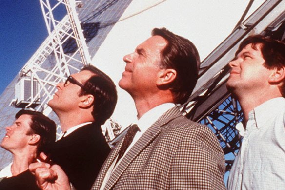 Tom Long, Patrick Warburton, Sam Neill and Kevin Harrington in The Dish.