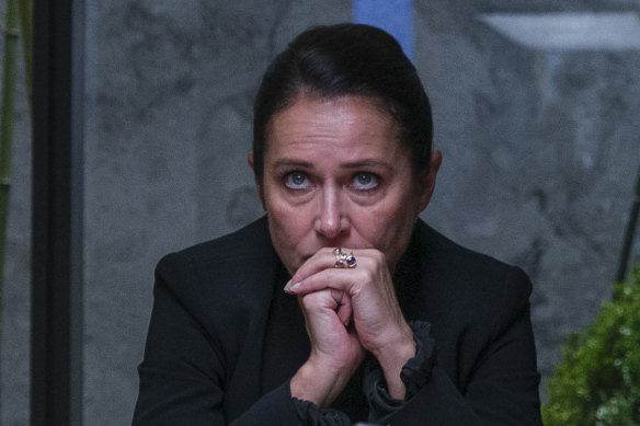 Birgitte Nyborg (Sidse Babett Knudsen) in Borgen: Power & Glory.