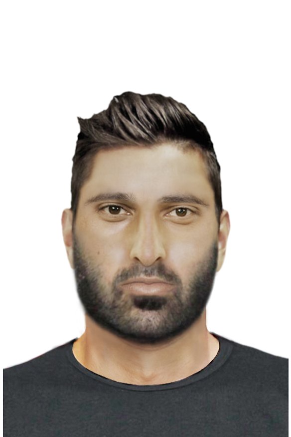 A composite image of a man that police are looking for in relation to the arson attack. The man has not yet been charged.