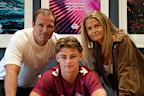 Marcus Neill with father Lucas and mother Lindsey Morris.