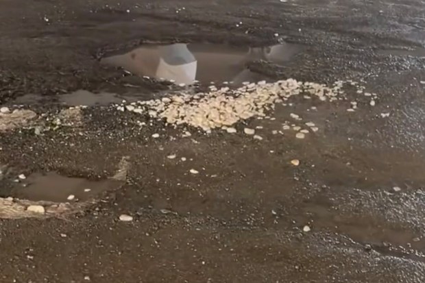 The council said that the holes had been damaged due to a leaking pipe.