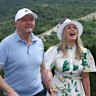 Prime Minister Anthony Albanese and fiancee Jodie Haydon visit the Great Wall of China on Wednesday.
