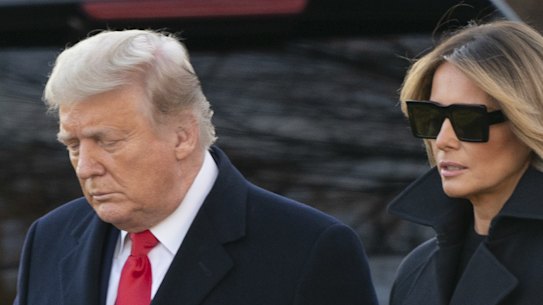 Trying times: US President Donald Trump and First Lady Melania Trump on December 23.