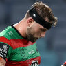 Rabbitohs players during their loss to the Sharks.