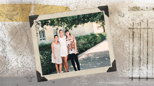 Tamara, centre, and Carolyn, right, with room-mate Magali in 1995.