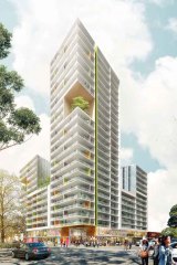 The 25-storey tower in Campsie which Daryl Maguire lobbied in favour of.  
