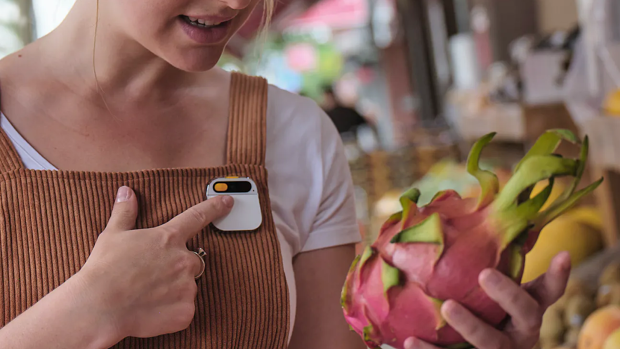 In a video demo, an AI Pin user asks about the nutritional value of dragonfruit.