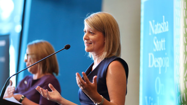 Natasha Stott Despoja and Rosie Batty at the launch of On Violence. 