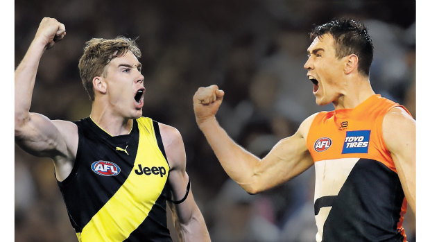 Spearheads: Richmond's Tom Lynch and GWS' Jeremy Cameron starred in the preliminary finals.