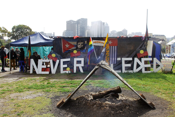 Redfern Aboriginal Tent Embassy, The Block, Redfern, 2014.
