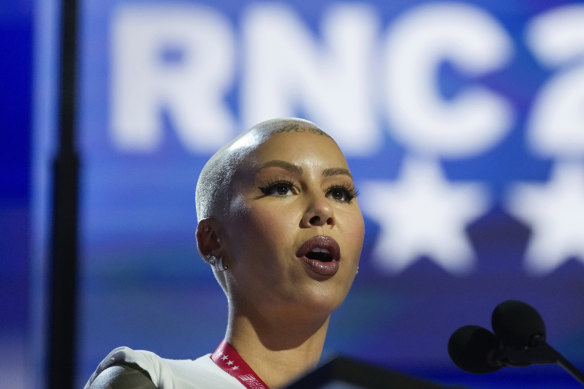 Amber Rose attends a rehearsal at the 2024 Republican National Convention in Milwaukee on July 14.