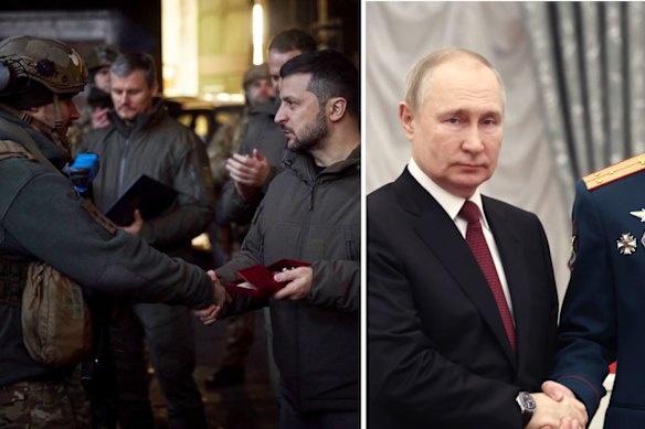 Zelensky and Putin.