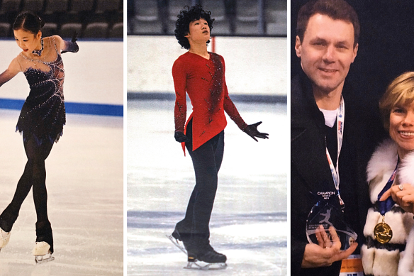 Washington air crash victims (from left): skaters Jinna Han and Spencer Lane, and coaches Vadim Naumov (left) and Evgenia Shishkova.
