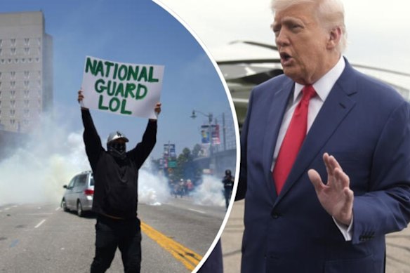 Protesters have taken to the streets of LA against Donald Trump’s deportations.