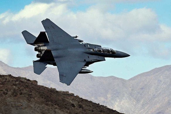 An F-15E like this one was shot down over Iran on Friday. The pilot was retrieved quickly. It is not known why it is taking longer to rescue the jet’s second airman.  
