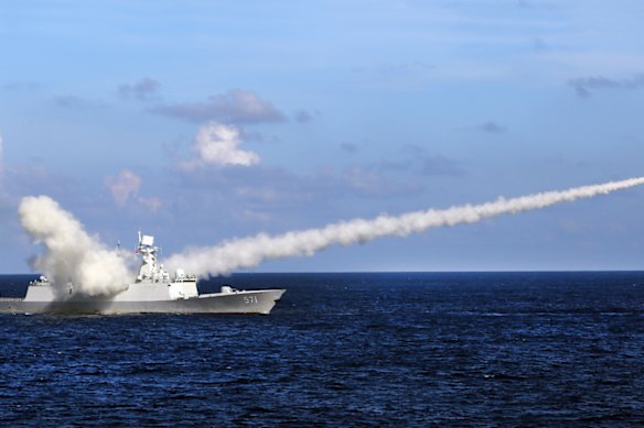 A previous military drill conducted by China in the South China Sea.