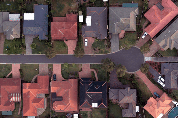 Detached homes in Lalor Park and, 27 kilometres east, apartments in Rhodes. 