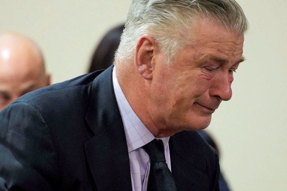 Baldwin broke down in tears as the manslaughter case against him was dismissed.