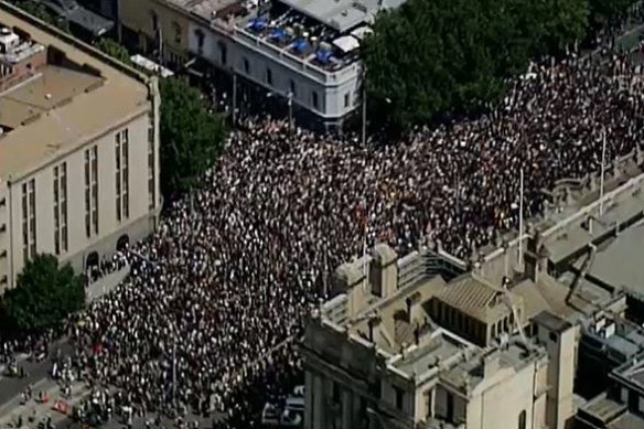 Last year's 'Invasion Day' rally drew tens of thousands of protesters.