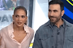 Jennifer Lopez shuts down awkward question about chemistry with Office Romance co-stat Brett Goldstein. 