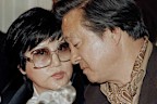 Choi Eun-hee and Shin Sang-ok give a press conference after their defection in 1986. (AP)